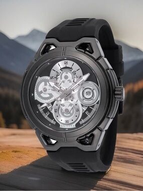 Activa Drift X Invicta Men's 44MM Watch- Skeleton Dial, Silicone Band, Brand New